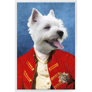 Commander In Mischief - Renaissance Inspired Custom Pet Portrait Framed Satin Paper Print