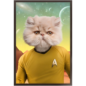 CAPTAIN QUIRK - Star Trek Inspired Custom Pet Portrait Framed Satin Paper Print