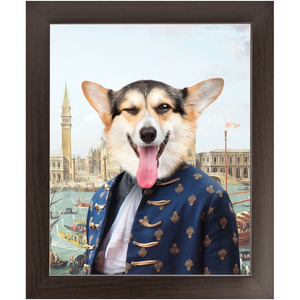 Canal Desire - Old Renaissance Inspired Custom Pet Portrait Framed Satin Paper Print