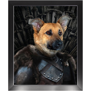 Snow Doubt - Game Of Thrones Inspired Custom Pet Portrait Framed Satin Paper Print