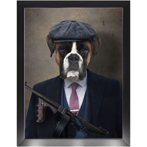 Big Jobs - Peaky Blinders & Gangster Inspired Custom Pet Portrait Framed Satin Paper Print