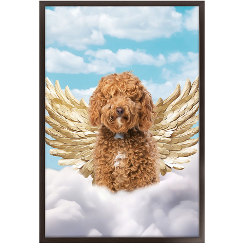 Golden Angel 2 - Heavenly Angels Inspired Custom Pet Portrait Framed Satin Paper Print