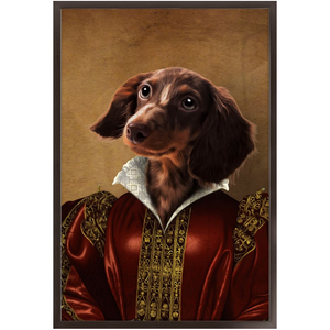 Queen Tisenshal - Royalty & Renaissance Inspired Custom Pet Portrait Framed Satin Paper Print