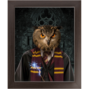 Gryfting Away - Harry Potter Inspired Custom Pet Portrait Framed Satin Paper Print