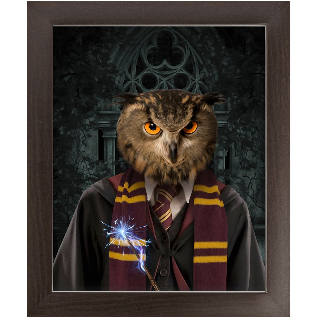 Gryfting Away - Harry Potter Inspired Custom Pet Portrait Framed Satin Paper Print