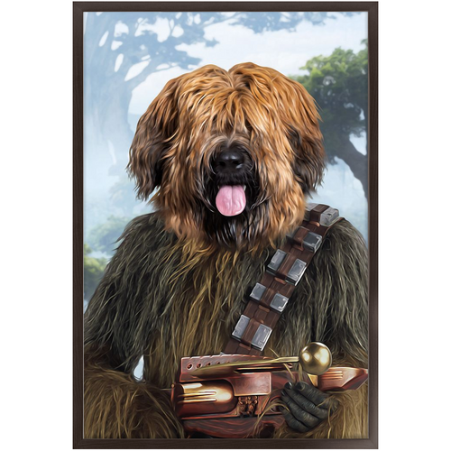 Woofie - Chewbacca & Star Wars Inspired Custom Pet Portrait Framed Satin Paper Print