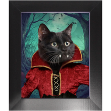 Load image into Gallery viewer, Vampiracle - Halloween &amp; Vampires Inspired Custom Pet Portrait Framed Satin Paper Print