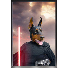 Load image into Gallery viewer, Bark Lord - Kylo Ren &amp; Star Wars Inspired Custom Pet Portrait Framed Satin Paper Print