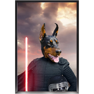 Bark Lord - Kylo Ren & Star Wars Inspired Custom Pet Portrait Framed Satin Paper Print