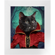 Load image into Gallery viewer, Vampiracle - Halloween &amp; Vampires Inspired Custom Pet Portrait Framed Satin Paper Print