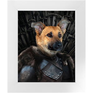 Snow Doubt - Game Of Thrones Inspired Custom Pet Portrait Framed Satin Paper Print