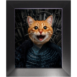 Winters Tail - Game of Thrones Inspired Custom Pet Portrait Framed Satin Paper Print