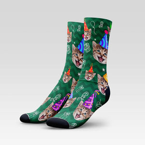 Birthday Custom Pet Socks - Personalized With Your Pet's Face