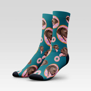 Doughnuts Custom Pet Socks - Personalized With Your Pet's Face