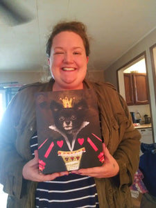 Teeny Queenie - The Queen of Hearts & Alice in Wonderland Inspired Custom Pet Portrait Canvas