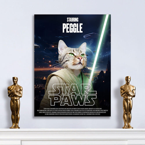 STAR PAWS Movie Poster - Star Wars Inspired Custom Pet Portrait Canvas