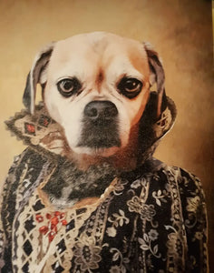 Countess Crows - Renaissance Inspired Custom Pet Portrait Canvas