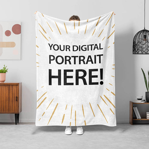 YOUR DIGITAL PORTRAIT ON A FLEECE SHERPA BLANKET!