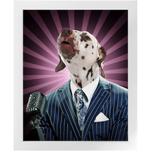 Load image into Gallery viewer, To The Moon - Frank Sinatra &amp; Singer Inspired Custom Pet Portrait Framed Satin Paper Print