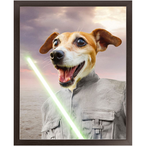 Fluke Carchaser - Jedi Luke Skywalker & Star Wars Inspired Custom Pet Portrait Framed Satin Paper Print