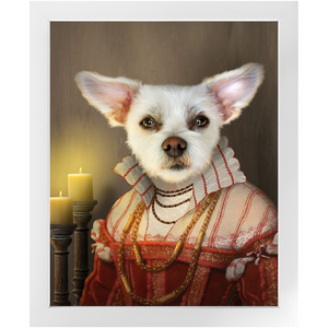 LADY LAVISH - Renaissance Inspired Custom Pet Portrait Framed Satin Paper Print