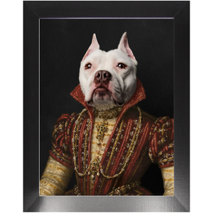 LADY IN RED - Renaissance Inspired Custom Pet Portrait Framed Satin Paper Print