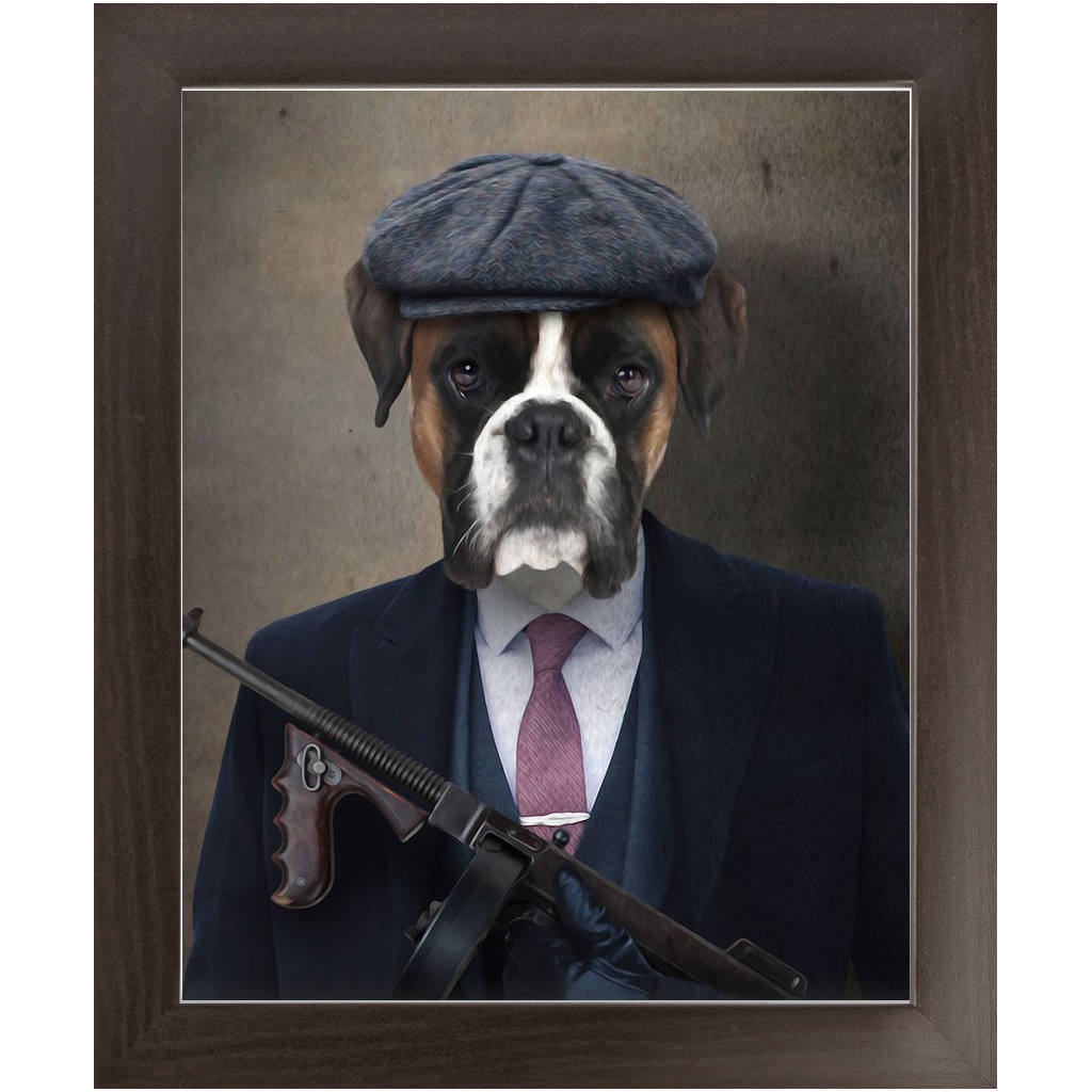 Big Jobs - Peaky Blinders & Gangster Inspired Custom Pet Portrait Framed Satin Paper Print