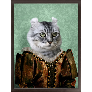 Dame Difudo - Royalty & Renaissance Inspired Custom Pet Portrait Framed Satin Paper Print