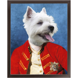 Commander In Mischief - Renaissance Inspired Custom Pet Portrait Framed Satin Paper Print