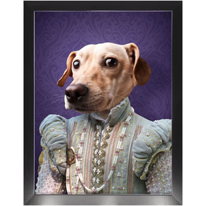 Ladee Light - Renaissance Inspired Custom Pet Portrait Framed Satin Paper Print