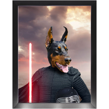 Load image into Gallery viewer, Bark Lord - Kylo Ren &amp; Star Wars Inspired Custom Pet Portrait Framed Satin Paper Print