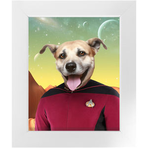 CAPTAIN DIGYARD - Star Trek Inspired Custom Pet Portrait Framed Satin Paper Print