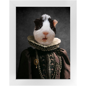Queen O'Pharts - Royalty & Renaissance Inspired Custom Pet Portrait Framed Satin Paper Print