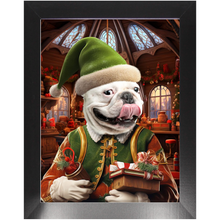 Load image into Gallery viewer, SANTA&#39;S LITTLE HELPER 2 - Christmas Elf Inspired Custom Pet Portrait Framed Satin Paper Print