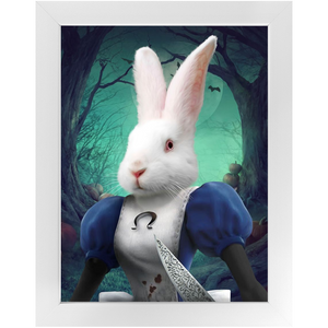 Malice In Chains - Evil Alice and Alice in Wonderland Inspired Custom Pet Portrait Framed Satin Paper Print