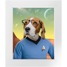 Load image into Gallery viewer, Mister Spook - Star Trek Inspired Custom Pet Portrait Framed Satin Paper Print
