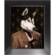 Load image into Gallery viewer, Dappers - Art Deco Inspired Custom Pet Portrait Framed Satin Paper Print