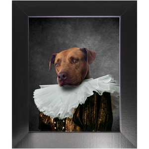 Duchess Courage - Renaissance Inspired Custom Pet Portrait Framed Satin Paper Print