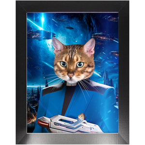 BONE CRUSHER IN SPACE - Star Trek Inspired Custom Pet Portrait Framed Satin Paper Print