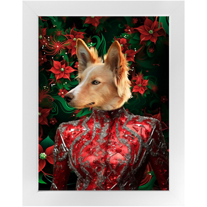 CHRISTMAS CRACKER 8 - Christmas Inspired Custom Pet Portrait Framed Satin Paper Print