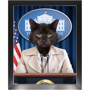 Axis Of Awesome - Cat as President Custom Pet Portrait Framed Satin Paper Print