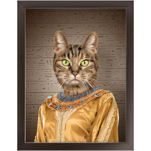 Cleopatme - Cleopatra of Egypt Inspired Custom Pet Portrait Framed Satin Paper Print
