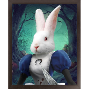 Malice In Chains - Evil Alice and Alice in Wonderland Inspired Custom Pet Portrait Framed Satin Paper Print