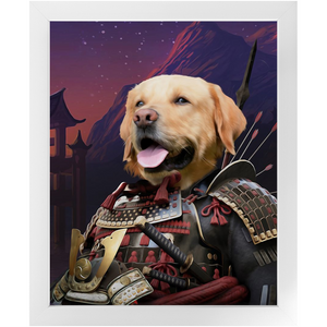 SAMUWRY SMILE - Samurai Inspired Custom Pet Portrait Framed Satin Paper Print