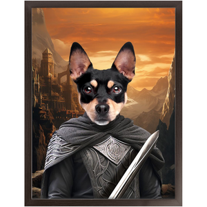 PURR-PARED FOR BATTLE - Lord of the Rings Inspired Custom Pet Portrait Framed Satin Paper Print