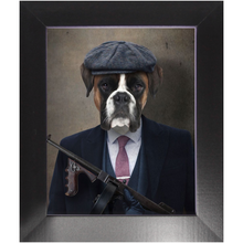 Load image into Gallery viewer, Big Jobs - Peaky Blinders &amp; Gangster Inspired Custom Pet Portrait Framed Satin Paper Print