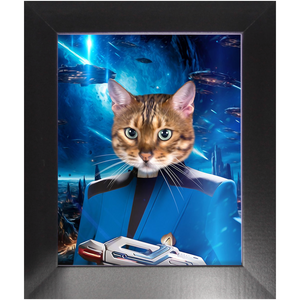 BONE CRUSHER IN SPACE - Star Trek Inspired Custom Pet Portrait Framed Satin Paper Print