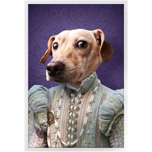 Ladee Light - Renaissance Inspired Custom Pet Portrait Framed Satin Paper Print