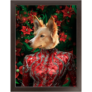 CHRISTMAS CRACKER 8 - Christmas Inspired Custom Pet Portrait Framed Satin Paper Print