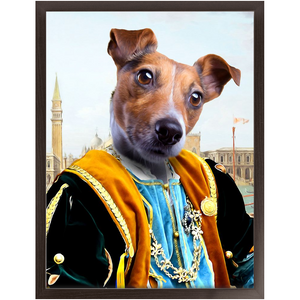 The Venice Menace - Royalty & Renaissance Inspired Custom Pet Portrait Framed Satin Paper Print
